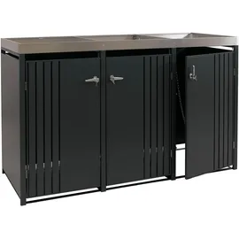 MCW Mülltonnenbox O67-PK-3 1 m schwarz