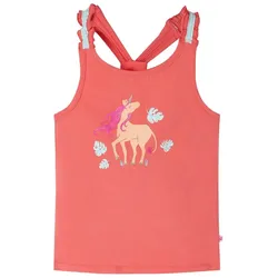 Kinder-Tanktop Korallenrosa 92 – Luftig & mit süßem Einhorn-Print - 92