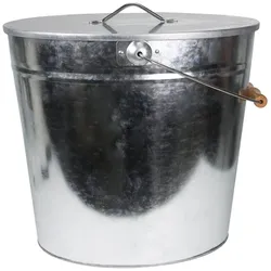 WOLFCUT Ascheeimer 24 L für Kamin, Ofen & Grill verzinkt 39 x 27 x 35 cm