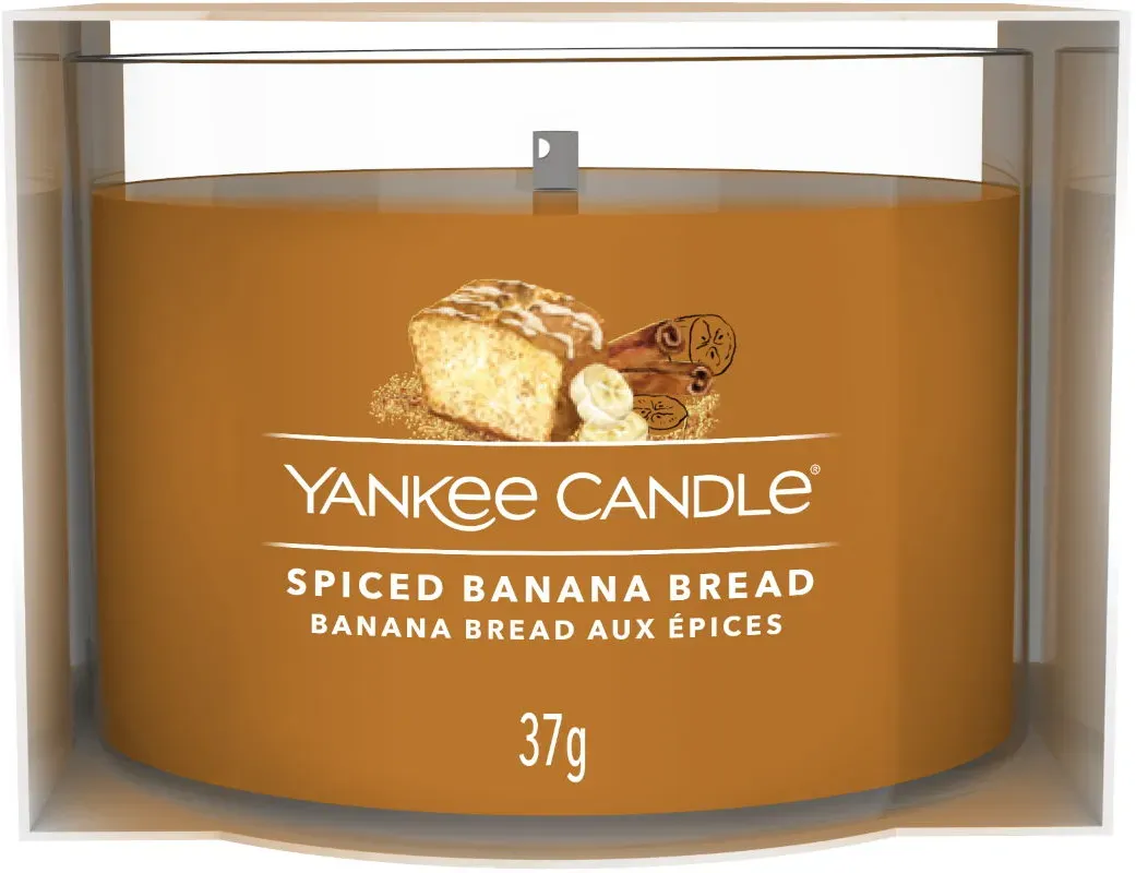 YANKEE CANDLE Glasvotivkerze SPICED BANANA BREAD 37 g Duftkerze