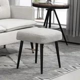 Homcom Hocker mit Kaschmir-Optik Kunststoff 42 x 44 x 42 cm Hellgrau