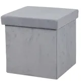 Urban Living Sitzwürfel Sitzhocker mit Stauraum Aufbewahrungsbox Sitz, gepolsterte Sitzfläche, bis 120 kg bleastbar grau