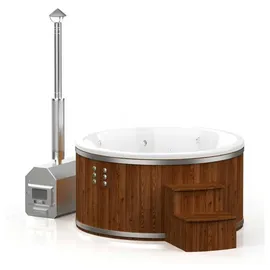 JV Möbel Whirlpool Badefass externer Holzofen Thermoholz luxuriöser Gartenpool Wellness,