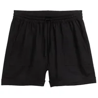 Tom Tailor DENIM Damen Relaxed Shorts mit Leinenanteil, schwarz,