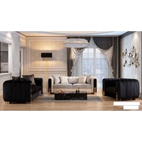 JVmoebel Sofa Moderne Schwarz-Weiße Sofagarnitur 3+3+1 Sitzer Luxus Couch 3tlg., Made in Europe schwarz|weiß