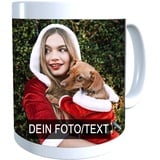 Tasse mit Foto/Text Bedrucken Lassen Fototasse Personalisieren (Weiß)