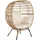 Beliani Gartensessel Rattan 0 x 0 x 0 cm Beige mit Kissen