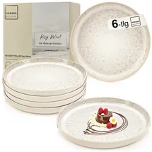 sänger Key West Dessertteller Set 6-tlg. creme mit sandiger Maserung