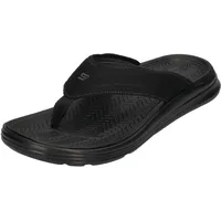 Skechers Herren Sargo Point Vista Flipflop, Black Knitted Mesh, 48.5 EU - 48.5 EU