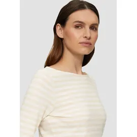 s.Oliver Geringeltes Langarmshirt Beige/Weiß XL