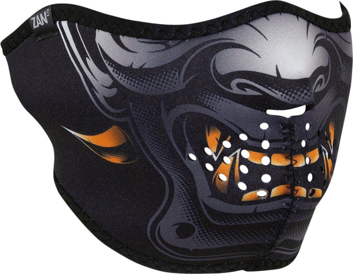 Zan Headgear Demon, Halbmaske - Schwarz/Grau/Orange - Einheitsgröße