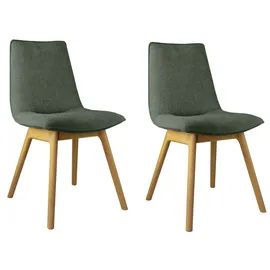 Andas Esszimmerstuhl »Ramon« (Set) 2 Stk.mit Massivholzbeinen, verschiedene Stoffe, grün