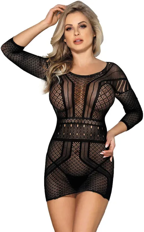 SUBBLIME - 951931 KURZES NETZKLEID MIT NACKTEM RÜCKEN EINE GRÖSSE