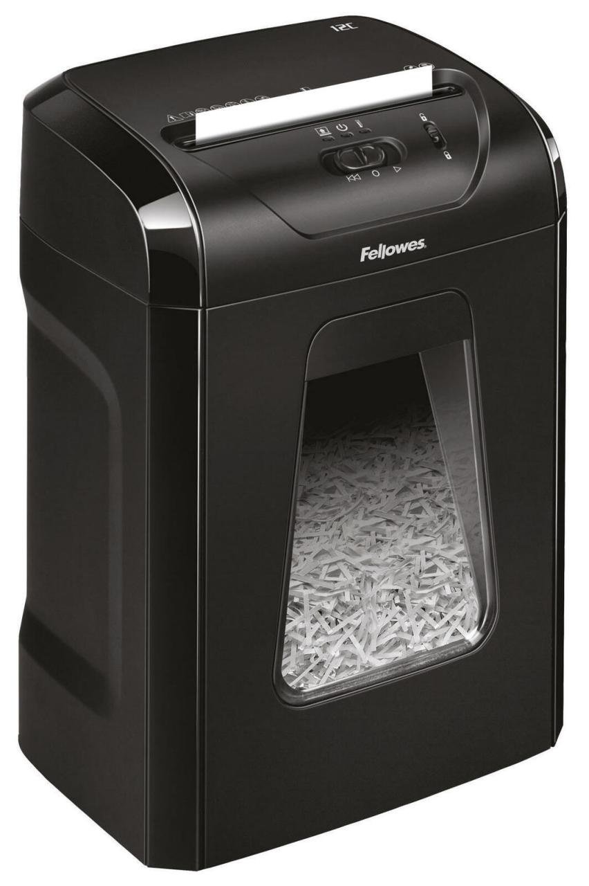 Fellowes Powershred 12C Aktenvernichter mit Partikelschnitt bis 11 Blatt schwarz