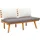 vidaXL 3-tlg. Garten-Lounge-Set mit Kissen braun/weiß
