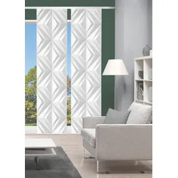 Schiebegardine VISION S "FRESKO", grau, B:60cm H:260cm, Polyester, Gardinen, DIGITALDRUCK