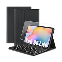 EasyAcc Italienisch Tastatur Hülle Beleuchtet Kompatibel mit Samsung Galaxy Tab S6 Lite 10,4 Zoll 2024/2022/2020 SM-P610N P615N, Wiederaufladbare Bluetooth Funktastatur mit Schutzhülle, Schwarz