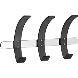 ALCO Wandgarderobe Leiste Metall Haken Acryl 37x9,5x20cm schwarz/silber