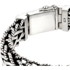 KUZZOI Herren Panzerarmband Gliederkette Silber 925er 21 cm
