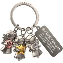 FABACH Schutzengel 3 Stars Mit Gravur - Abschied Kollegin Abschiedsgeschenk - Arbeitskollegin Geschenk Kollegen - Schlüsselanhänger für Kollegin Mit Herz