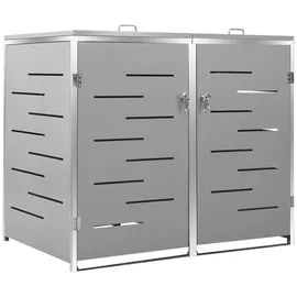 vidaXL Mülltonnenbox für 2 Tonnen 138 x 77,5 x 115,5 cm grau