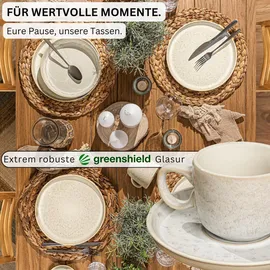 sänger Key West Espressotassen Set 12-tlg. creme mit sandiger Maserung