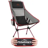 normani Campingstuhl Ultraleichter Campingstuhl Pewanuck, Outdoorstuhl Hochlehner Faltstuhl Strandstuhl Anglerstuhl blau|rot