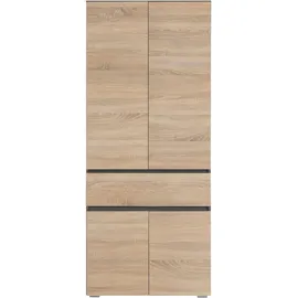 Home Affaire Hochschrank HOME AFFAIRE "Wisla", grau (anthrazit, eichefarben sonoma), B:76cm H:180cm T:35cm, Spanplatte, Schränke, Hochschrank, mit 4 Türen & 1 Schublade, Breite 76 cm, Höhe 180 cm