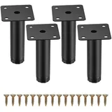 Fulushouxi 4 Stück Möbelbeine, 4 Zoll/10 cm verstellbare Möbelfüße, Metall Schrankfüße, Sofa Ersatz Stützfüße Beine für Möbel/Sofa/Tisch/Stuhl/Schreibtisch/Küche/Schrank/Schränke Beine Füße (10CM)
