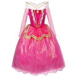 Katara Prinzessin-Kostüm Märchenkleid Kinderkostüm Dornröschen für Mädchen, Dornröschen, Kostüm, Faschingskostüm, Karnevalskostüm rosa Körpergröße 104-110 cm