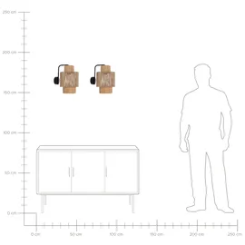 Beliani Wandlampe 2er Set JAMMA Papierschnur Naturfarben