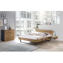 Hasena Massivholzbett Levane 180 x 200 cm Holz Braun Wildeiche