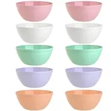 ENGELLAND 10er Set Schalen Müslischalen Dessertschalen Salatschale Suppenschale Reisschale Bowl bunt aus Kunststoff BPA-frei groß 900 ml