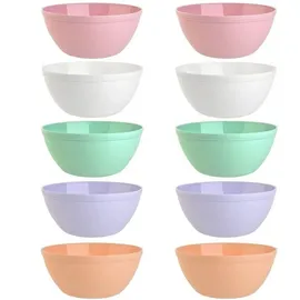 ENGELLAND 10er Set Schalen Müslischalen Dessertschalen Salatschale Suppenschale Reisschale Bowl bunt aus Kunststoff BPA-frei groß 900 ml
