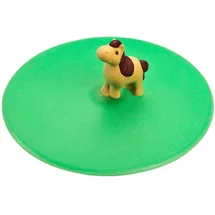 LURCH 210834 Mein Deckel Beach Hoftiere Pony, Glasabdeckung aus BPA-freiem Premium-Platin-Silikon, Ø 10,5cm,