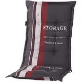 Madison Hochlehnerauflage G 148 Storage Red Gartenstuhl Auflagen, (1 St., 1 Auflage), für Hochlehner-Stühle UV-beständig inkl. Bindebänder und Halteband grau