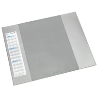 Läufer 42653 Durella D2 Schreibtischunterlage mit zwei transparenten Seitenleiste, 52x65cm, grau, rutschfeste Schreibunterlage