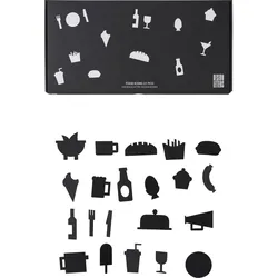 Design Letters Tafel-Icons Food schwarz 21 St.