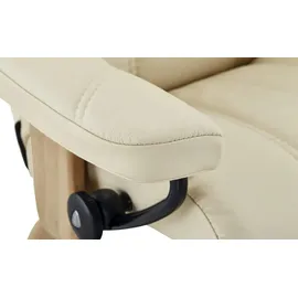 Stressless Relaxsessel Leder 85 x 100 x 77 cm Creme mit Hocker