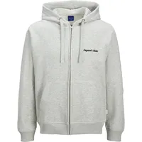JACK & JONES Norrebro Kapuzensweatjacke Herren Hellgrau/Weiß L