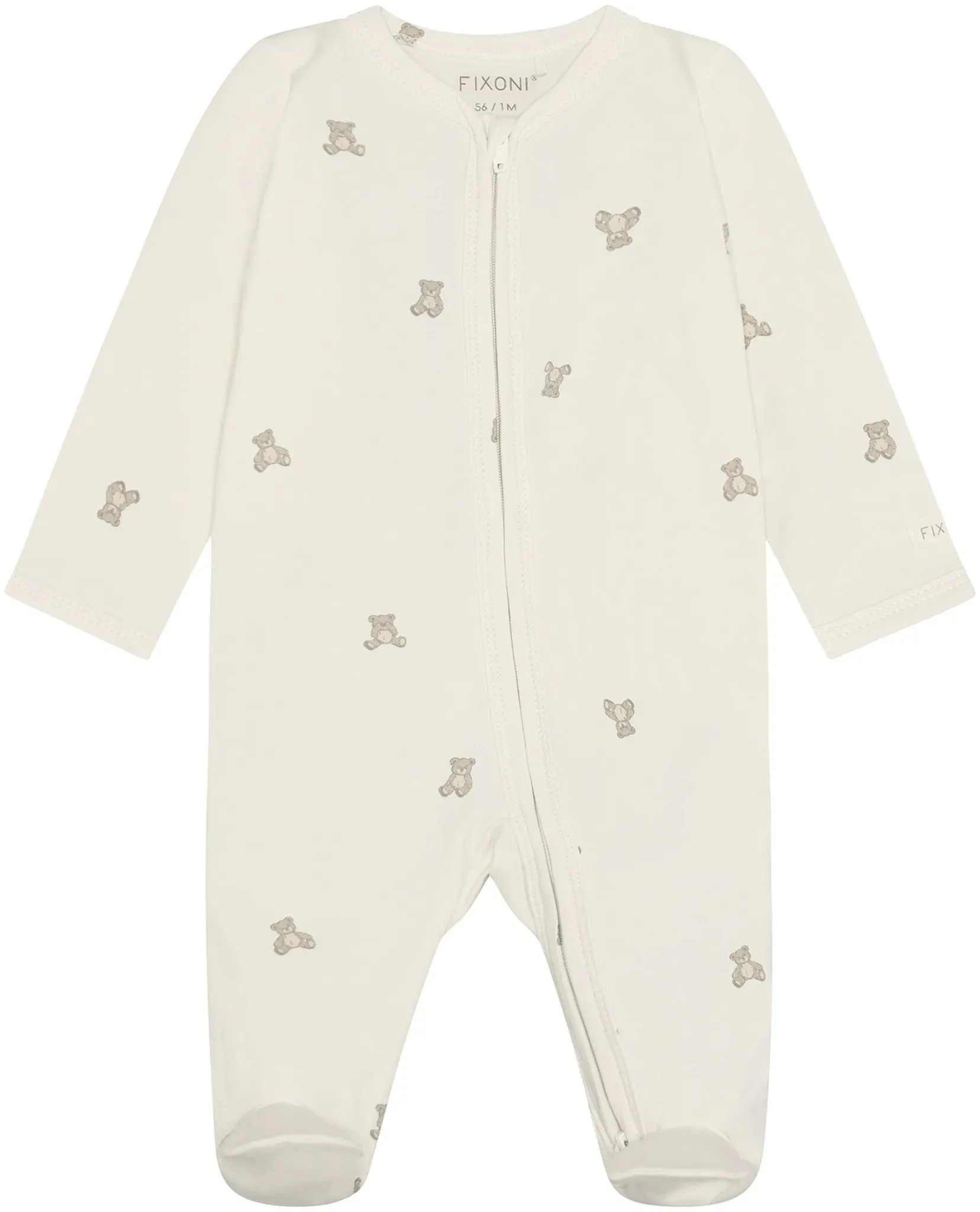 Fixoni Schlafoverall mit Fuß Teddys, natur | beige, 62