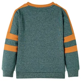 vidaXL Kinder-Sweatshirt Dunkelgrün Melange 116 – Warm, weich & mit coolem Motorrad-Print - 116