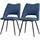 ML-Design Esszimmerstühle 2er Set Blau aus Stoffbezug, Rückenlehne