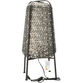 Chic Antique Lampe mit Flechtmuster Schwarz