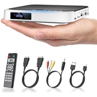 Desobry DVD-Player für TV, Mini-DVD-Player HDMI, kompakter DVD-Player für alle Regionen, Kleiner DVD-Player für TV, Breakpoint-Speicher, unterstützt USB, integriertes PAL/NTSC und Fernbedienung