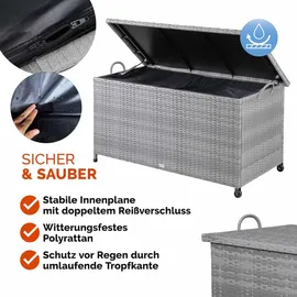 CASARIA Gartenbox Polyrattan Grau