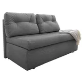 luma-home schönes für dein zuhause Praktisches Funktionssofa mit Gästebettfunktion, Schlafsofa 136 cm breit, Couch mit Schlaffunktion und Bettkasten, Liegefläche 126x192 cm, Bezug Mikrofaserstoff in Grau