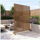 casa.pro Trennwand Kekan Raumteiler 180 x 120 cm Sichtschutz Outdoor Indoor Raumtrenner Terrasse Balkon verzinkter Stahl Paravent Braun