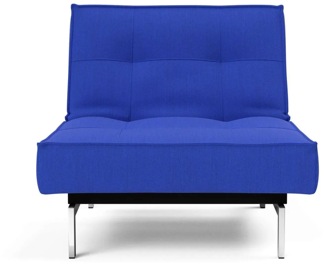 Sessel INNOVATION LIVING TM "Splitback", blau, B:90cm H:79cm T:90cm, 100% Polyester, Sessel, mit chromglänzenden Beinen, in skandinavischen Design