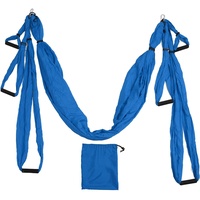 Jiawu Aerial Yoga-Schaukel-Set, Polyester-Baumwolle, Verstellbar, Verbessert die Flexibilität, Yoga-Hängematte, Hängeschaukel, Körperliche Bewegung für Drinnen und Draußen, (Tiefes Blau)